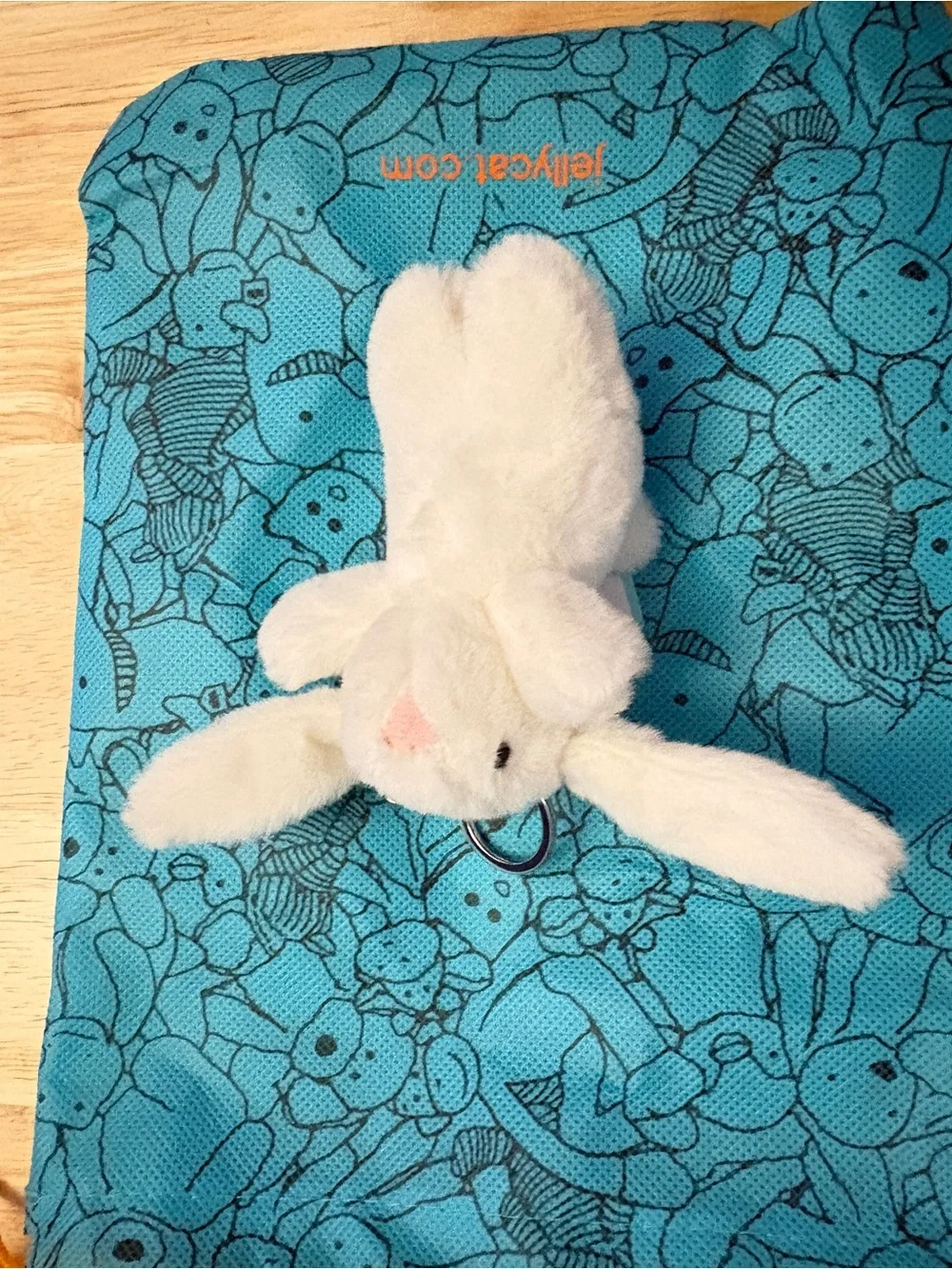 Jellycat White Plush Bunny Keyring